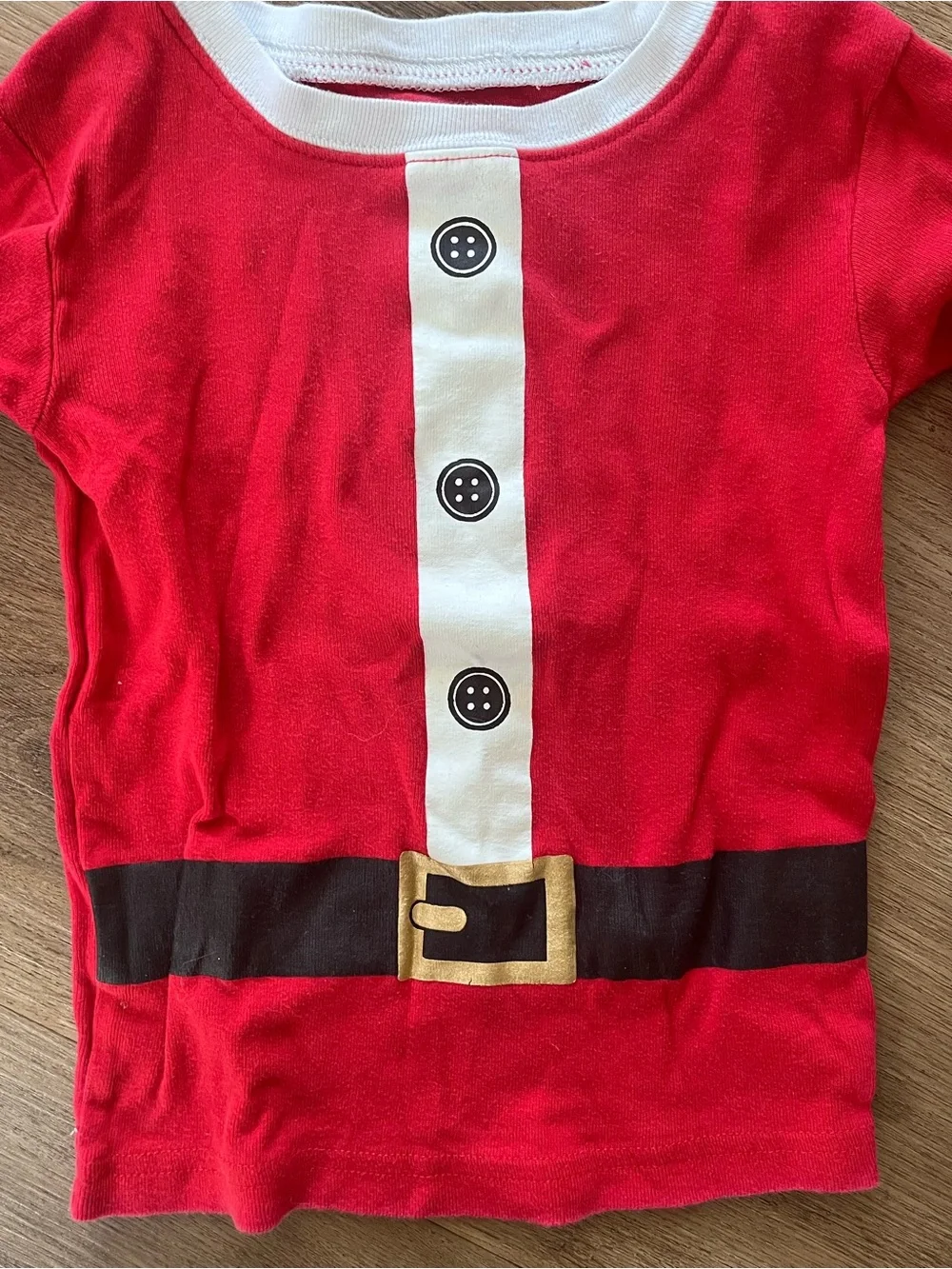 Carter's Red Santa-Inspired Long Sleeve Top with Belt Graphic 3T